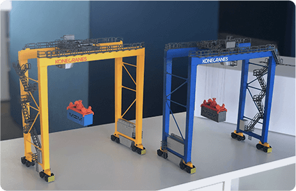 3D printed port crane models